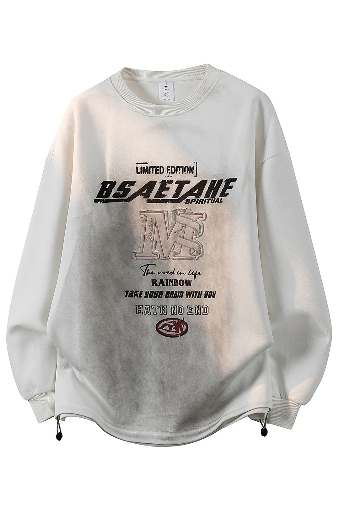 Herren Oversize Sweatshirt mit Allover-Print, Rundhalsausschnitt & Tunnelzugsaum Nord Taschen
