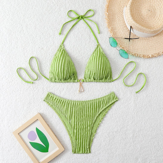 Damen Triangel-Bikini mit strukturiertem Design Nord Taschen