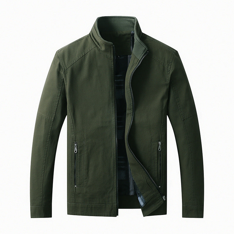 Herren Leichter Canvas-Fieldblouson mit Stehkragen und verdecktem Reißverschluss Nord Taschen