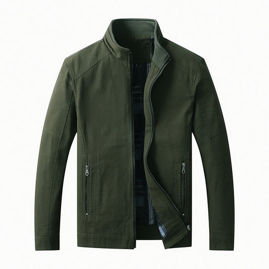 Herren Leichter Canvas-Fieldblouson mit Stehkragen und verdecktem Reißverschluss Nord Taschen
