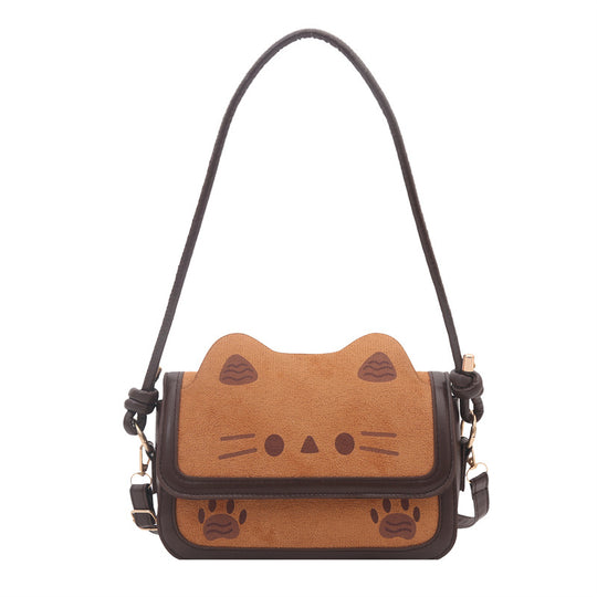 Damen Umhängetasche mit verspieltem Katzenmotiv und praktischem Schulterriemen Nord Taschen