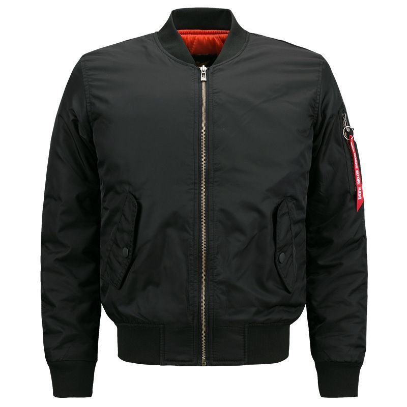 Herren Gepolsterte Pilot-Bomberjacke mit gesteppter Innenfütterung und Ärmel-Utility-Tasche Nord Taschen