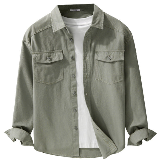Herren Twill-Overshirt im Worker-Stil mit doppelten Brustklappen und Relaxed-Fit Nord Taschen