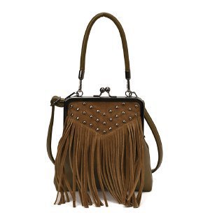 Damen modische Umhängetasche mit fransigen Details und Nieten Nord Taschen