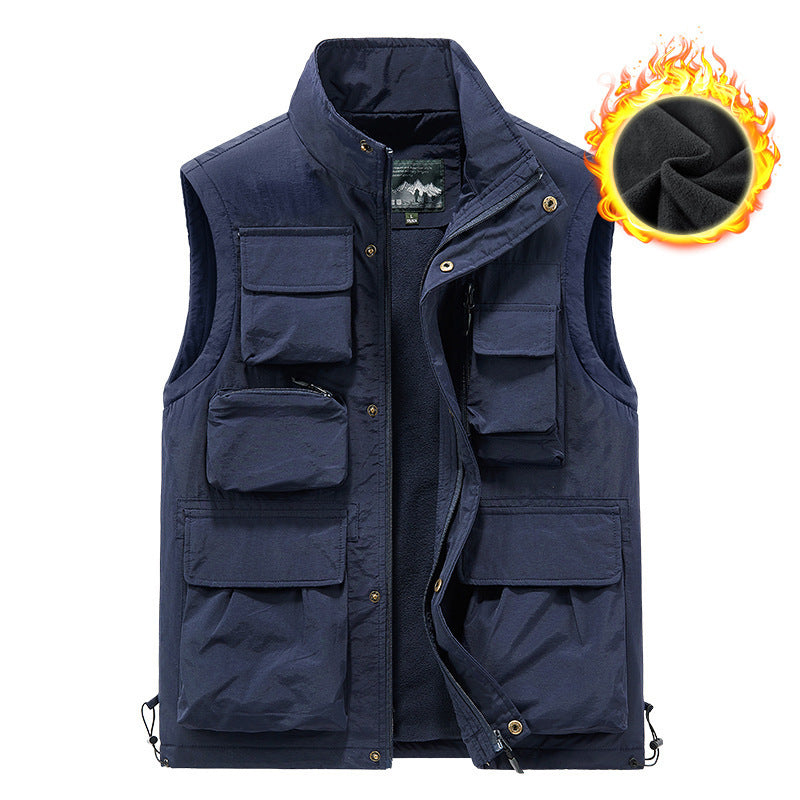 Herren multifunktionale Outdoorweste mit Teddyfleece-Innenfutter und zahlreichen Taschen Nord Taschen