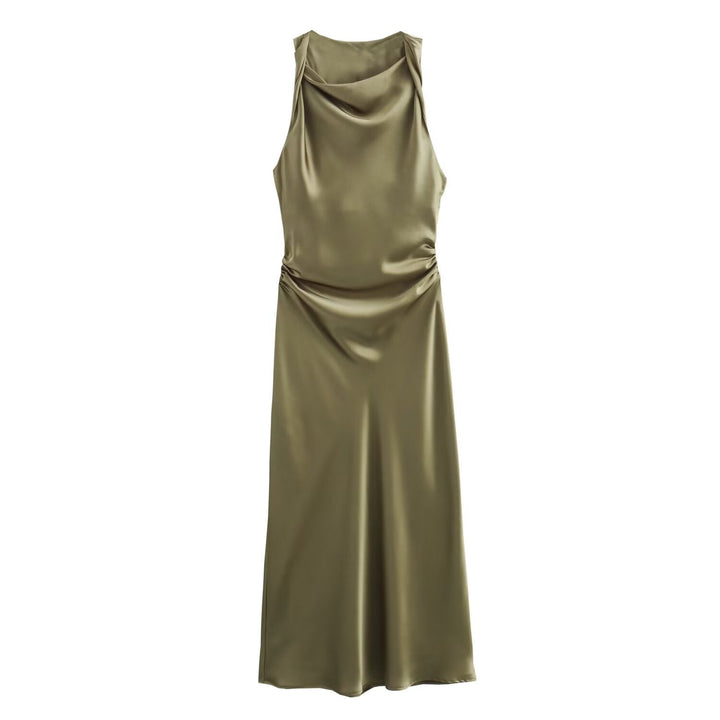 Damen elegantes Sommerkleid mit fließendem Schnitt und charmanten Rüschendetails