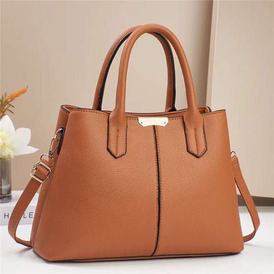 Damen hochwertige Handtasche mit strukturiertem Obermaterial und abnehmbarem Schulterriemen Nord Taschen