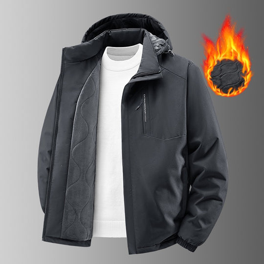 Herren Thermo-Outdoorjacke mit gesteppter Fleece-Innenlage, wind- und wasserabweisender Hülle & Kapuze Nord Taschen