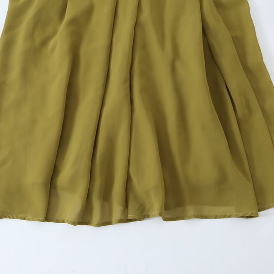 Damen Chiffon‑Maxikleid mit Bindeschleife, tailliertem Knotenband und Rüschenärmeln Nord Taschen
