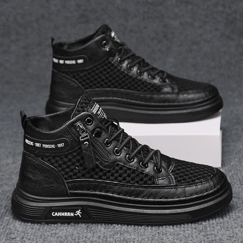 Damen High-Top Sneakers mit atmungsaktivem Netzdesign und dämpfender Sohle