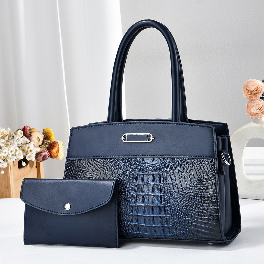 Damen elegante Handtasche mit stilvollem Krokodil-Design und abnehmbarer Clutch Nord Taschen
