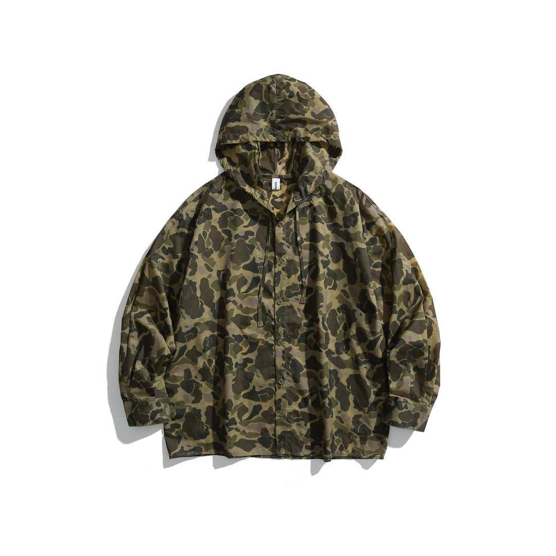 Herren Camouflage-Kapuzenshirt im Oversized-Utility-Stil Nord Taschen