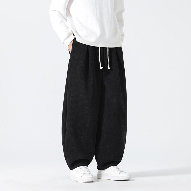 Herren Ballon‑Cordhose mit hoher Leibhöhe, Kordelzug und Faltenlegung Nord Taschen