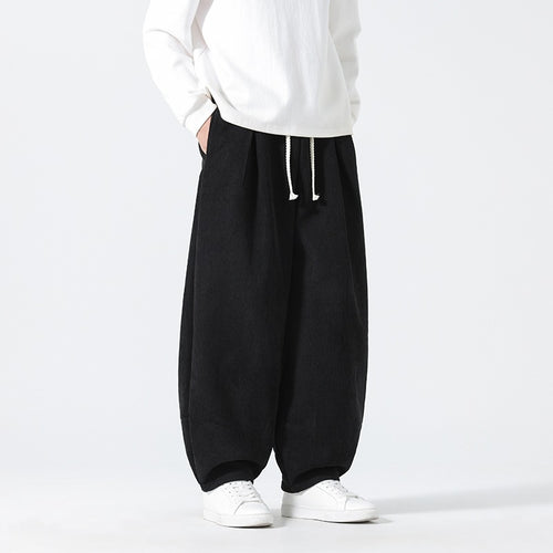 Herren Ballon‑Cordhose mit hoher Leibhöhe, Kordelzug und Faltenlegung Nord Taschen