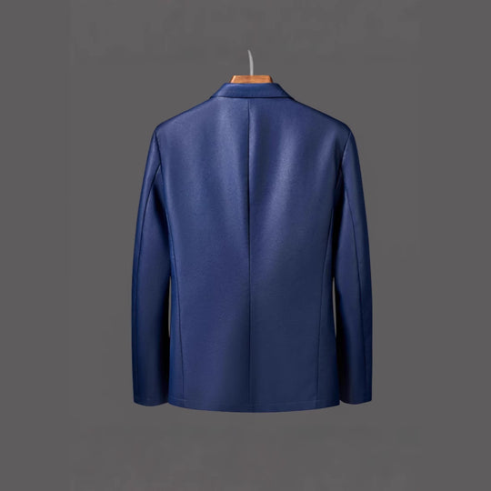 Herren Einreihiger Blazer aus Lederimitat mit Notch-Revers und Pattentaschen Nord Taschen