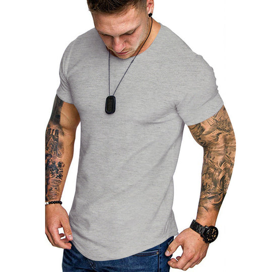 Herren figurbetontes Kurzarm-T-Shirt aus hochwertiger Baumwolle mit Rundhalsausschnitt und bequemen Schnitt