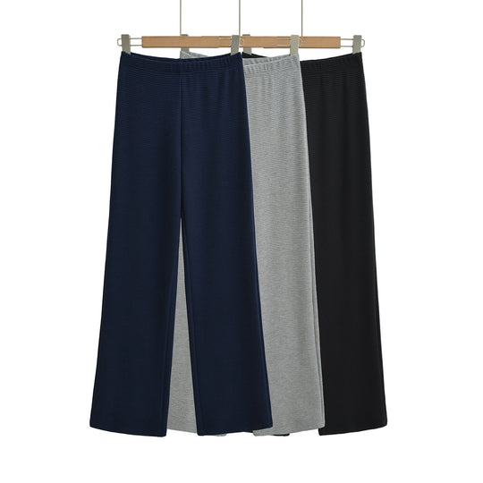 Damen Weite Strickhose mit Waffelstruktur und hohem Bund Nord Taschen