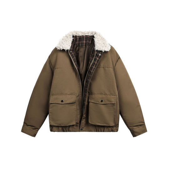 Herren Kurzblouson im Field‑Look mit voluminösem Teddy‑Umlegekragen Nord Taschen