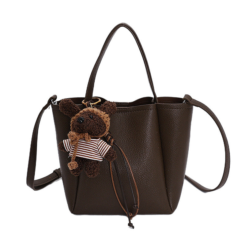 Damen Tragetasche mit niedlichem Teddy-Anhänger Nord Taschen