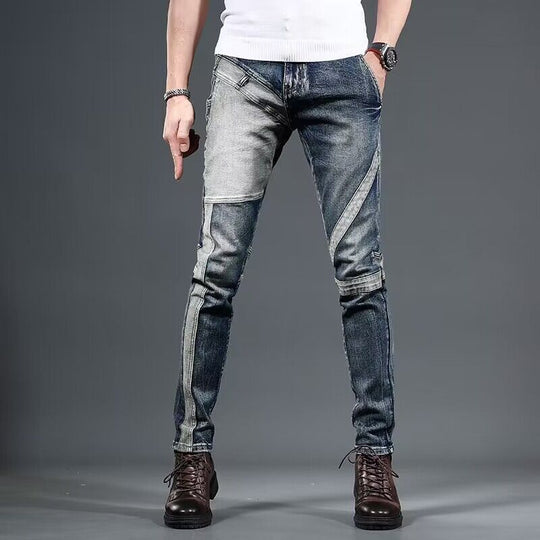 Herren Modische Ripped Jeans mit kreativen Patches Nord Taschen 1788342747