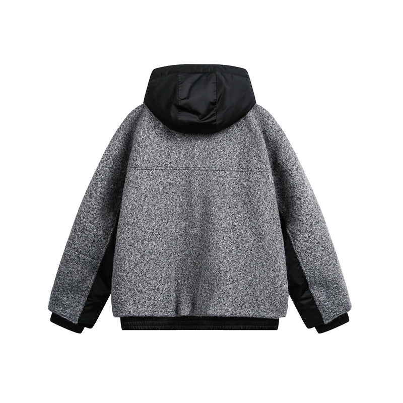 Unisex Oversized Teddy-Fleece Winterjacke mit abnehmbarer Kapuze Nord Taschen