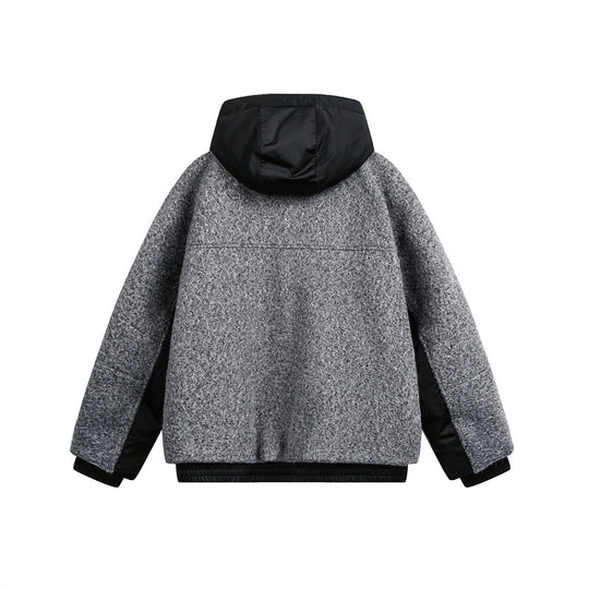 Unisex Oversized Teddy-Fleece Winterjacke mit abnehmbarer Kapuze Nord Taschen