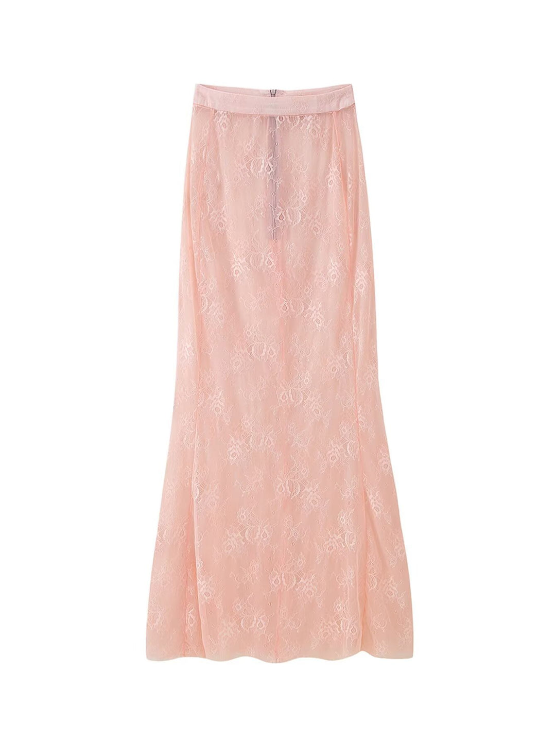 Damen Langer Spitzen‑Maxirock mit elastischem Bund und transparentem Einsatz Nord Taschen