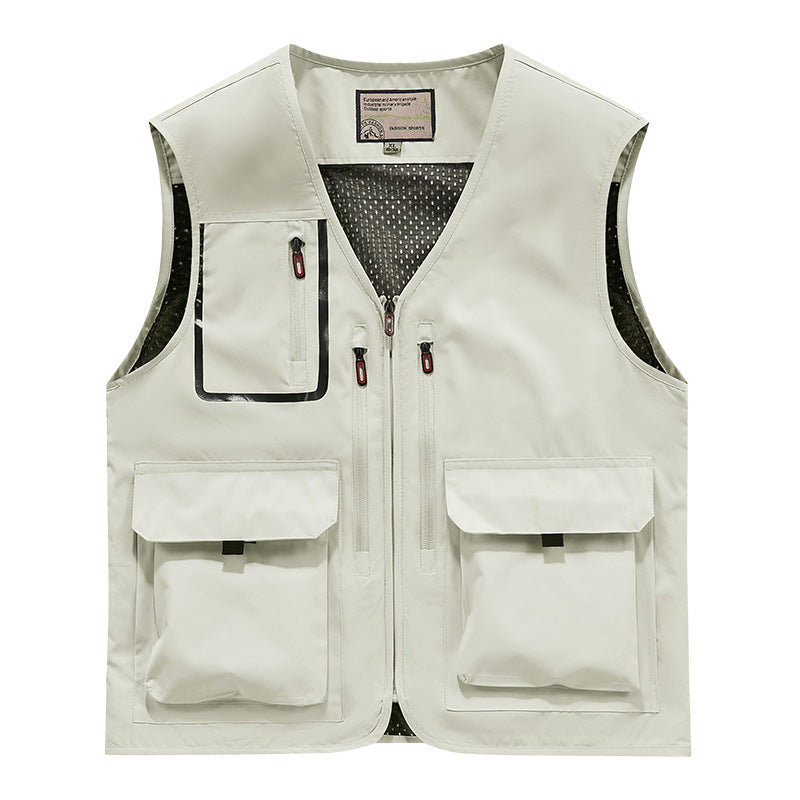 Herren Multifunktionale Outdoor-Utilityweste mit Mesh-Innenfutter und Mehrfach-Taschen Nord Taschen