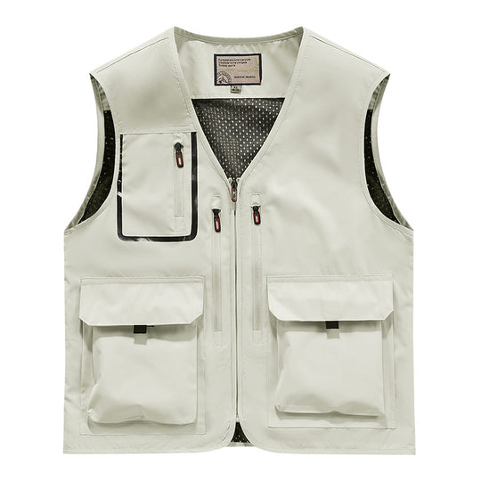 Herren Multifunktionale Outdoor-Utilityweste mit Mesh-Innenfutter und Mehrfach-Taschen Nord Taschen