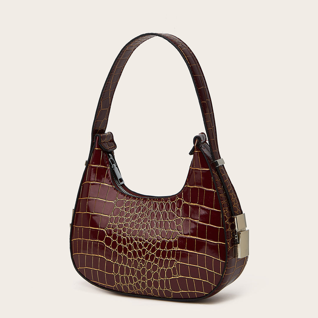 Damen Hobo-Tasche mit elegantem Krokodilprägungsdesign und luxuriösem Trageriemen Nord Taschen