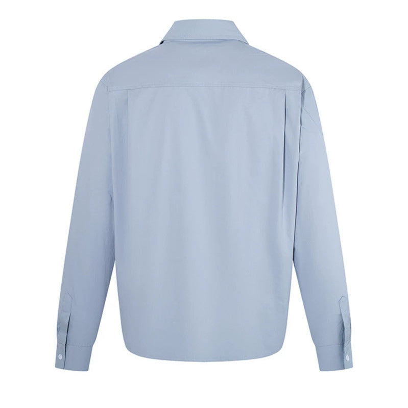Damen Elegante Bluse mit verdeckter V-Schlitzfront, Hemdkragen und elastischem Saum Nord Taschen