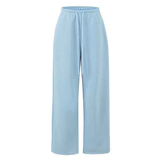 Damen Komfort-Lounge-Set mit kurzem V-Kapuzenpullover und hochgeschnittenen Weitbein-Joggern Nord Taschen
