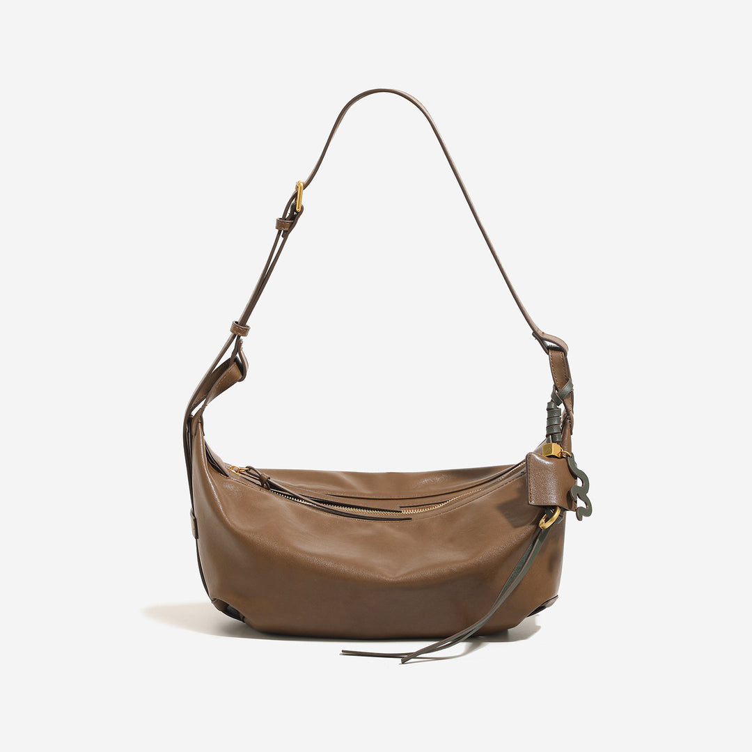 Damen Umhängetasche aus hochwertigem, weichem Leder mit stylischem Kettendetail Nord Taschen