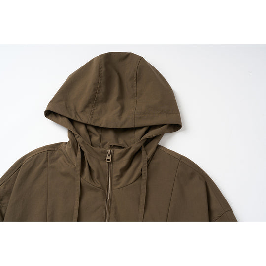 Unisex Oversize-Kapuzenblouson mit elastischem Saum und Utility-Taschen Nord Taschen