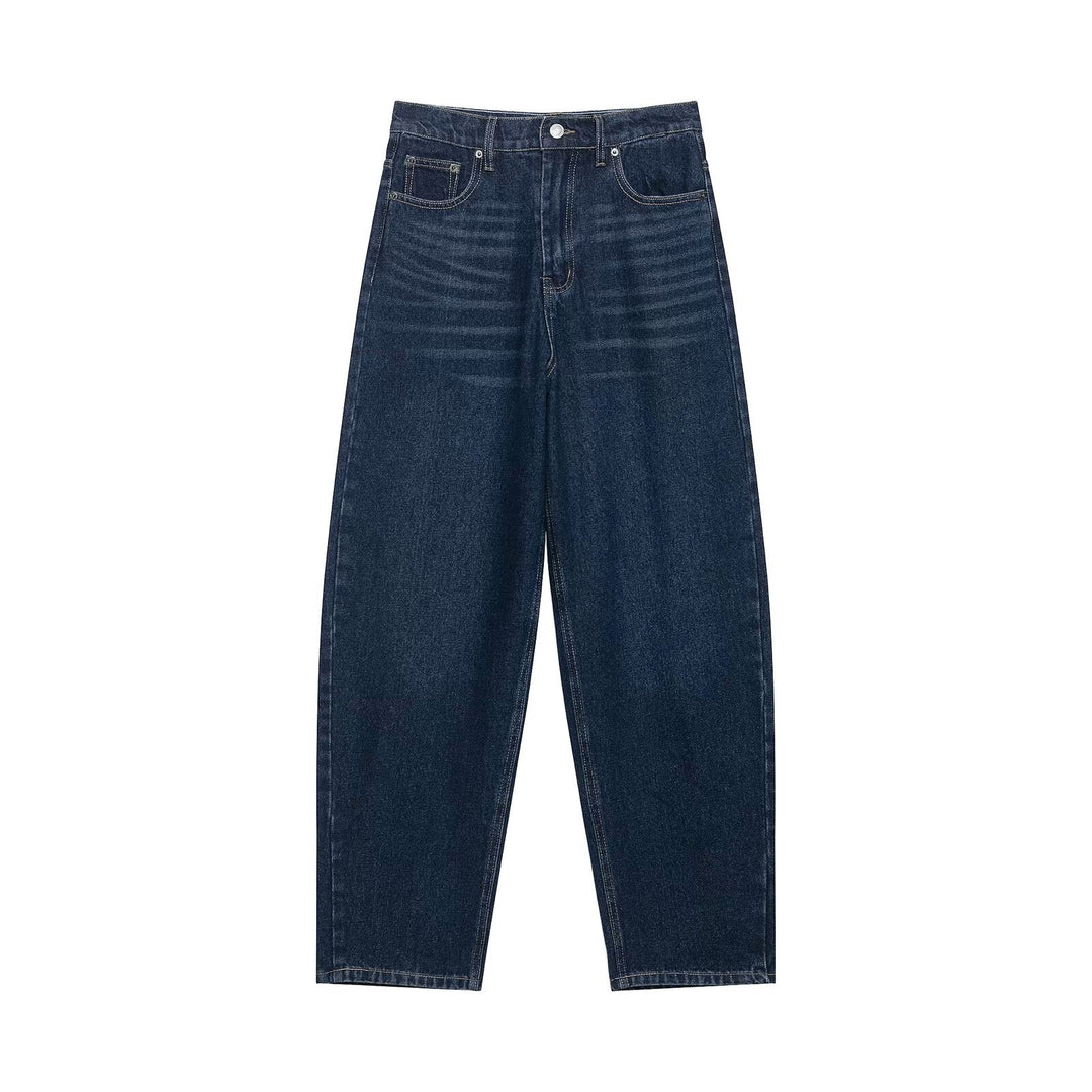 Damen Hochtaillierte kurzgeschnittene Jeans mit weitem Bein aus Denim Nord Taschen