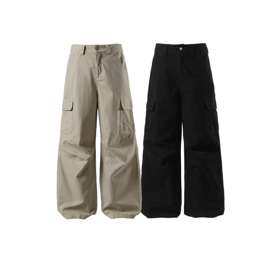 Damen Weite Cargo-Culotte mit hoher Taille, tiefem Schritt und funktionalen Pattentaschen Nord Taschen