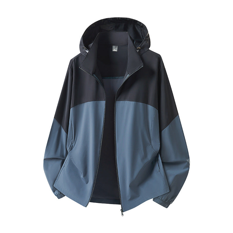 Herren Leichte Kapuzen-Regenjacke mit atmungsaktivem Softshell-Material und elastischen Bündchen Nord Taschen