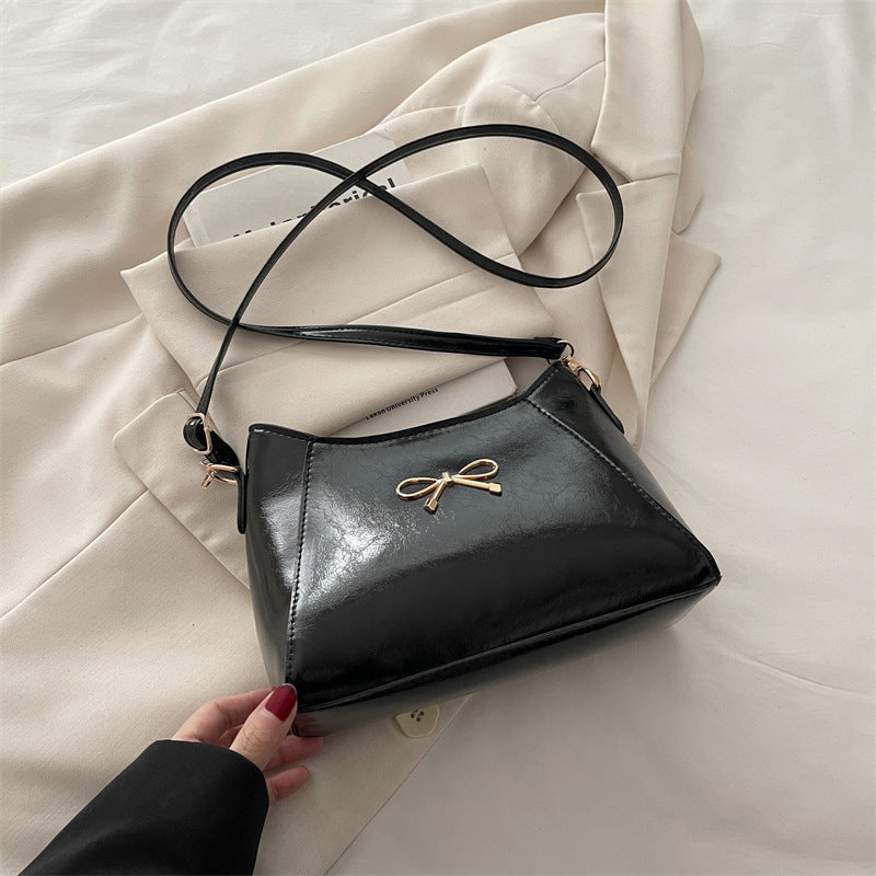 Damen elegante Umhängetasche mit verschließendem Schleifendesign Nord Taschen
