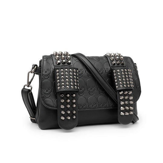 Damen Hobo-Tasche mit modischen Nieten und einzigartigem Totenkopf-Design Nord Taschen