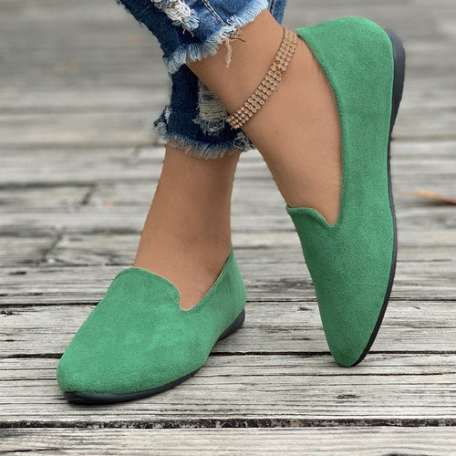 Damen flache Ballerinas aus hochwertigem Wildleder mit elastischem Einstieg und rutschfester Sohle - Vittorelli