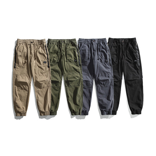 Herren Taktische Utility-Cargohose im Joggerstil mit verstärkten Kniepaneelen, Reißverschlusstaschen und elastischem Bund Nord Taschen