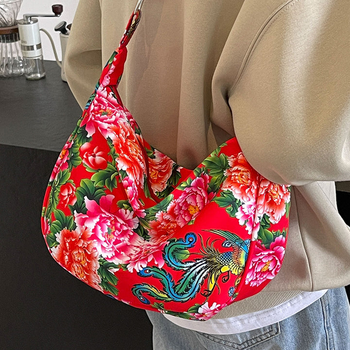Damen modische Umhängetasche mit buntem Blumendesign Nord Taschen