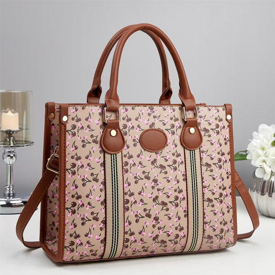 Damen Handtasche im verspielten Blumenmuster mit abnehmbarem Schulterriemen Nord Taschen