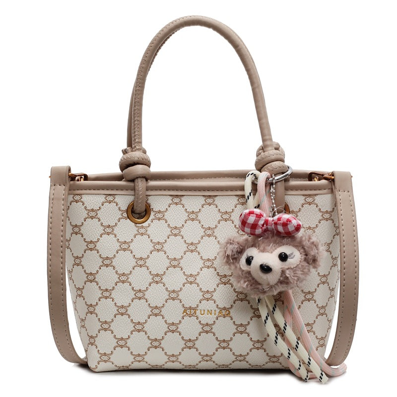 Damen modische Handtasche mit süßem Tieranhänger Nord Taschen