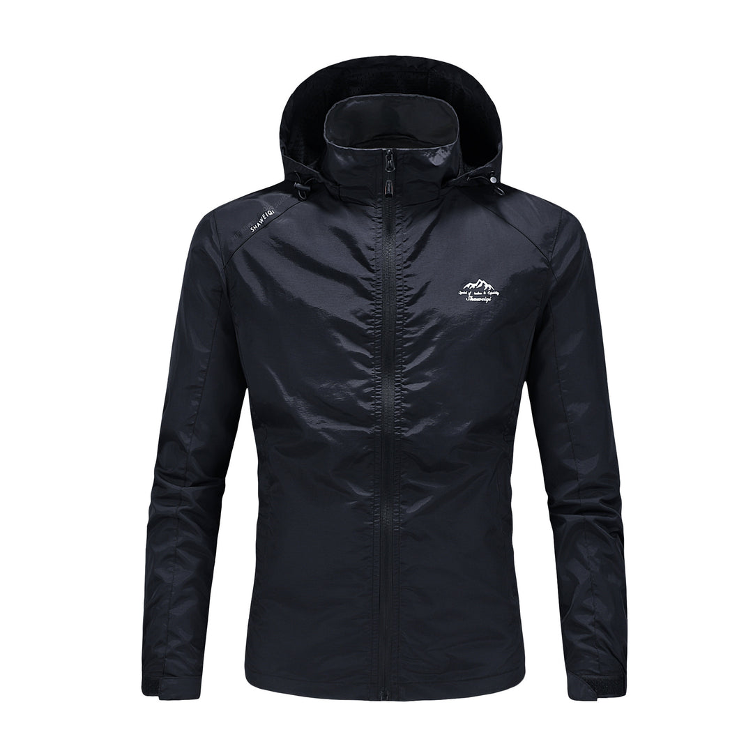 Herren Ultraleichte packbare Outdoorjacke mit hohem Kragen, Kapuze und atmungsaktivem Meshfutter Nord Taschen