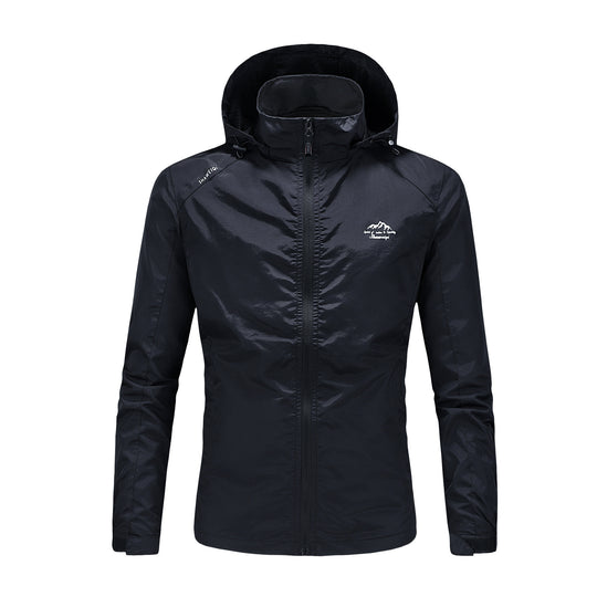 Herren Ultraleichte packbare Outdoorjacke mit hohem Kragen, Kapuze und atmungsaktivem Meshfutter Nord Taschen