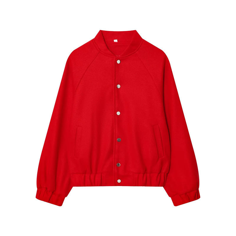 Damen Cropped Blousonjacke im Bomberstil mit Stehkragen, Druckknopfleiste und taillierendem Gummizug Nord Taschen