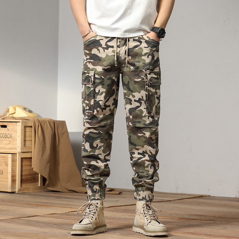Herren taktische Cargojoggerhose im Camouflage‑Look mit Tunnelzugbund, verstärkten Knien und Bündchenabschlüssen Nord Taschen