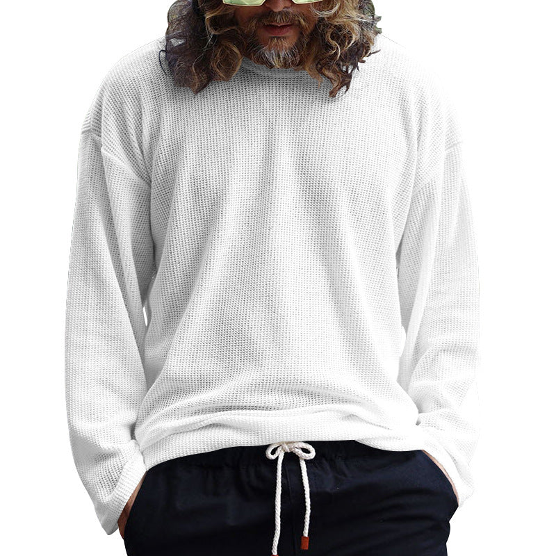 Herren Lässiges Langarmshirt aus atmungsaktivem Strukturstoff