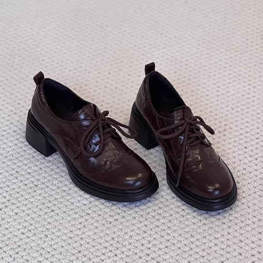 Damen Elegante Schnür‑Derby mit mittelhohem Blockabsatz und profilierter Plateau‑Sohle Nord Taschen